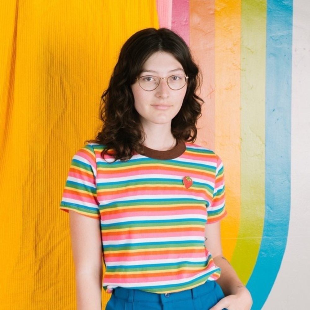 Big Bud Press Rainbow Stripe Ringer Tee *RARE*